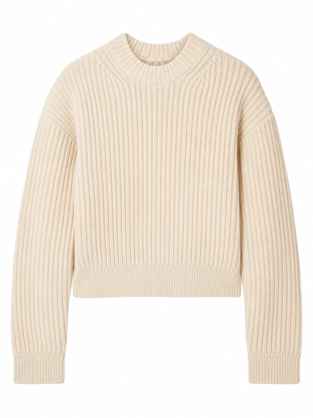 Acne Studios Cream Chunky Ribbed Cotton Knit Sweater Size S